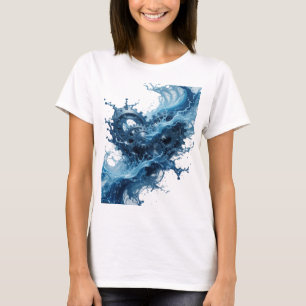 Oogverblindend zilveren WATER AANGEDREVEN TANDWIEL T-shirt
