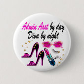 OOGVERBLINDENDE ADMIN ASST DIVA RONDE BUTTON 5,7 CM (Voorkant)