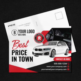 Oogverblindende autodealer Car Rental Autoverhuur  Briefkaart