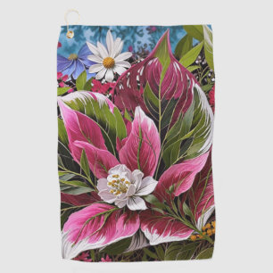 Oogverblindende bloemen golfhanddoek