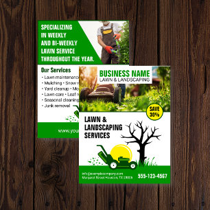 Oogverblindende Flyer voor Gazonverzorging - Groen