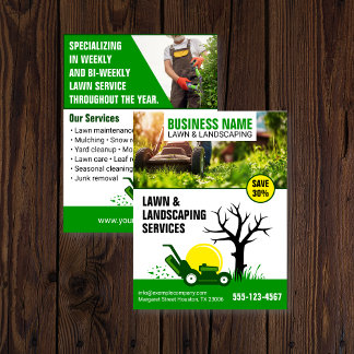 Oogverblindende Flyer voor Gazonverzorging - Groen