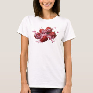 Oogverblindende Rode Abstracte Aardbeien T-shirt