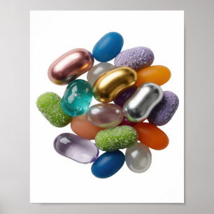 Oogverblindende zilveren GUMMY BEARS-tekstontwerp Poster