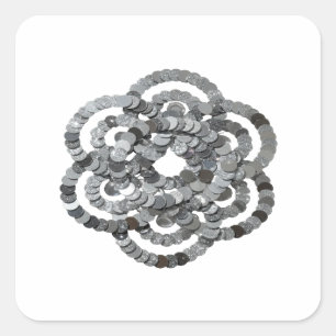 Oogverblindende zilveren ZILVEREN MUNTEN Ambachtel Vierkante Sticker