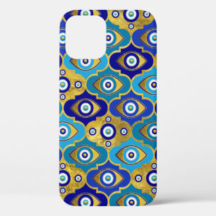 Oogverblindingscharme in Quatrefoil-patroon iPhone 12 Hoesje