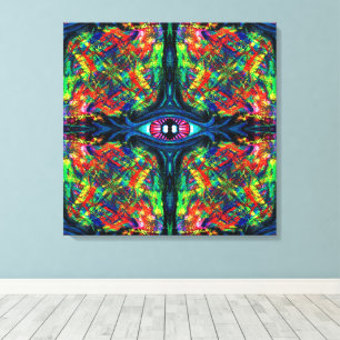 Oogverdraaiing en trippy schilderen canvas afdruk