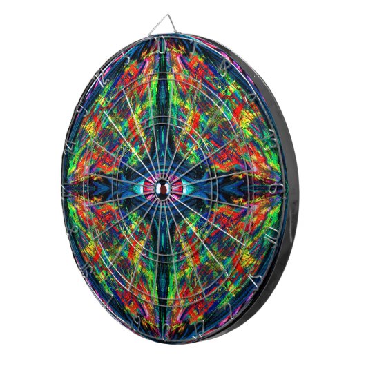 Oogverdraaiing en trippy schilderen dartbord (Voorkant Rechts)
