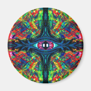 Oogverdraaiing en trippy schilderen magneet