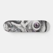 Oogvis en hand-kool Surreëlische tekenkunst Skateboard (Horizontaal)