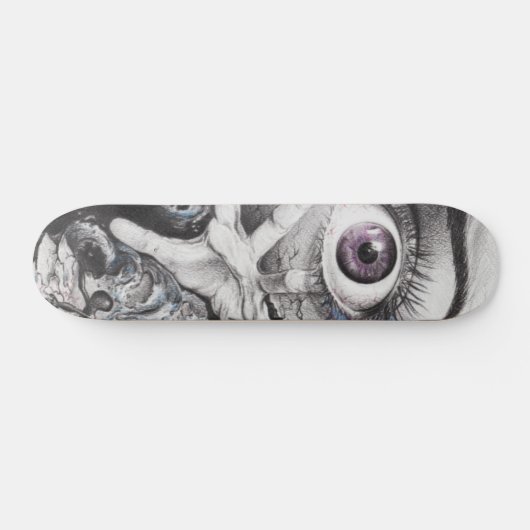 Oogvis en hand-kool Surreëlische tekenkunst Skateboard (Horizontaal)