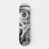 Oogvis en hand-kool Surreëlische tekenkunst Skateboard (Voorkant)