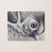 Oogvis en handsurrealistische potloodtekenkunst legpuzzel (Horizontaal)