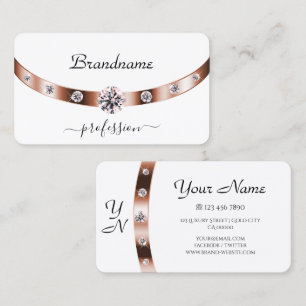 Oogvisserij Roos Gold en witte monogram diamanten Visitekaartje