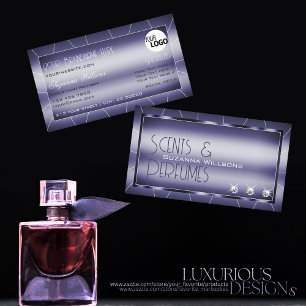 Oogvisserij Shimmery Blue met diamanten en Logo Visitekaartje