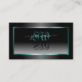 Oogvisserij zwarte witte gradiënt Initialen Blauwg Visitekaartje (Voorkant)