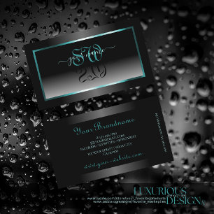 Oogvisserij zwarte witte gradiënt Initialen Blauwg Visitekaartje