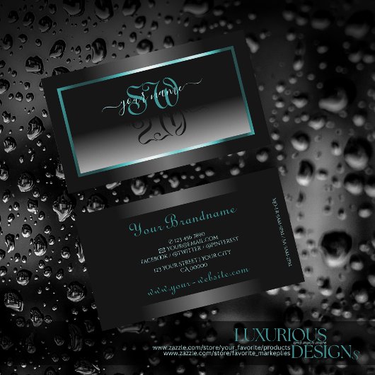 Oogvisserij zwarte witte gradiënt Initialen Blauwg Visitekaartje