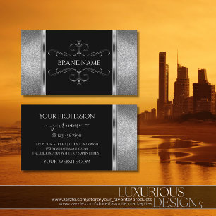 Oogvisserij zwarte zilver Glitter Ornamenten Visitekaartje