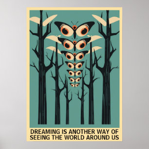 Oogvlinder in het bos - citaat poster