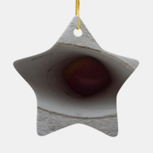 oogvormig gat, gemaakt van papier keramisch ornament (Achterkant)