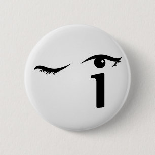 Oogwinden met een letter vormen de oogbal ronde button 5,7 cm