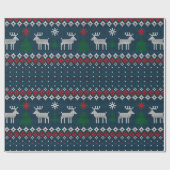 Oogzalig kerstfeest-breidpatroon cadeaupapier (Vlak)