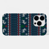 Oogzalig kerstfeest Faux Knit Pattern-Feestdagen Case-Mate iPhone Case (Achterkant (horizontaal))