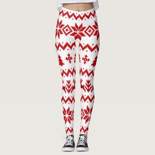 Oogzalig kerstpatroon leggings (Voorkant)