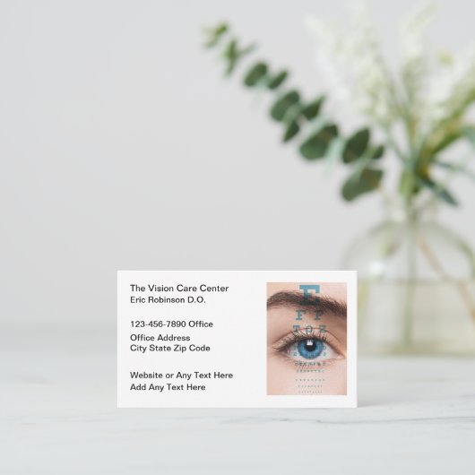 Oogzorg Dokter Vision Center Visitekaartje (Staand voorkant)