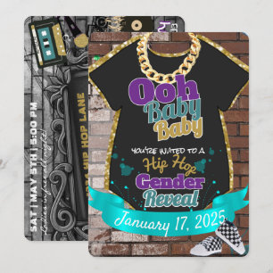Ooh Baby Baby Paarse en Blauwgroen Hip Hop Gender Kaart