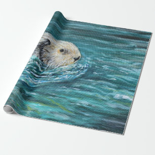 Ooh Goody Lunchtime Zee Otter Painting Cadeaupapier