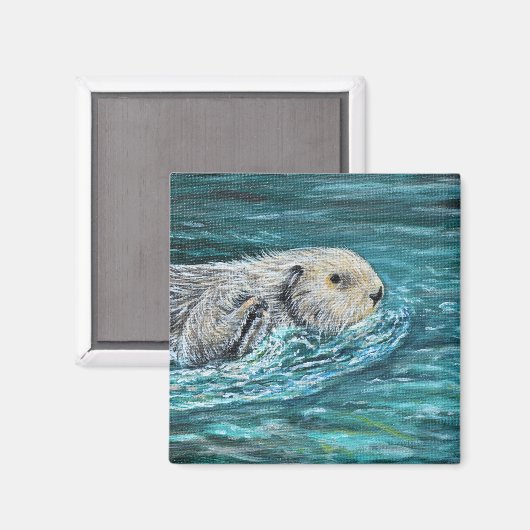 Ooh Goody Lunchtime Zee Otter Painting Magneet (Voorkant / Achterkant)