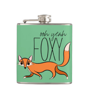 Ooh Ja Foxy Cute Fox Slogan Heupfles