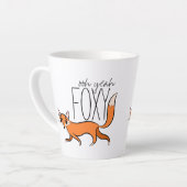 Ooh Ja Foxy Cute Fox Slogan Latte Mok (Linkerhoek)