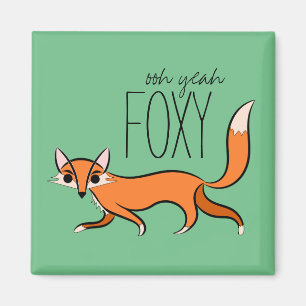 Ooh Ja Foxy Cute Fox Slogan Magneet