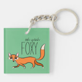 Ooh Ja Foxy Cute Fox Slogan Sleutelhanger (Achterkant)
