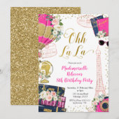Ooh La Girl Paris Invitation Anniversaire (Devant / Derrière)