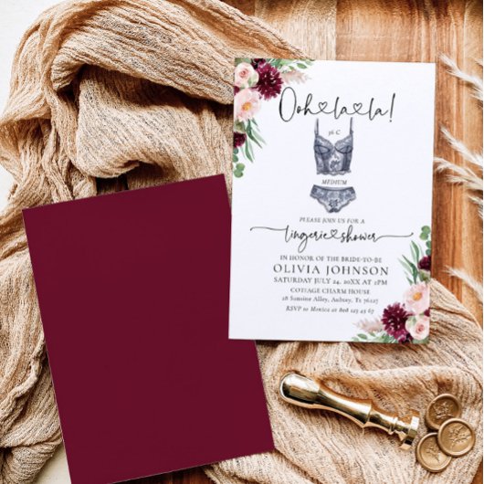 Ooh la la Bra Lingerie Invitation à la douche nupt