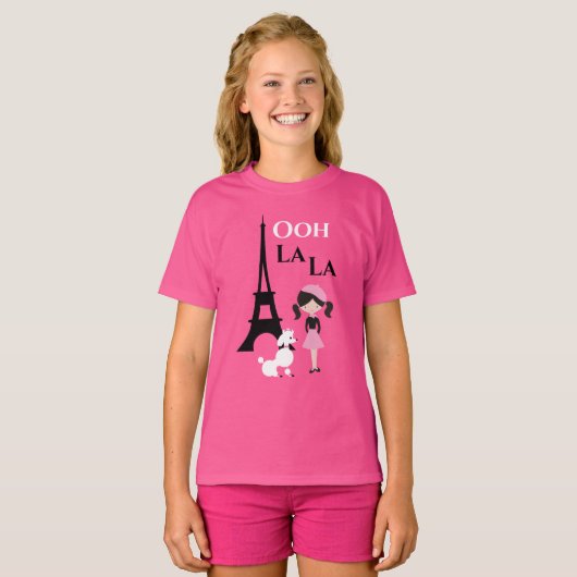 Ooh La La Eiffel Tower, poolzaal en meisje T-shirt (Voorkant volledig)
