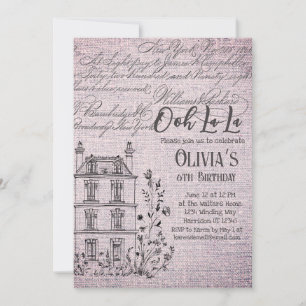 Ooh la la French Floral Paris Party Kaart
