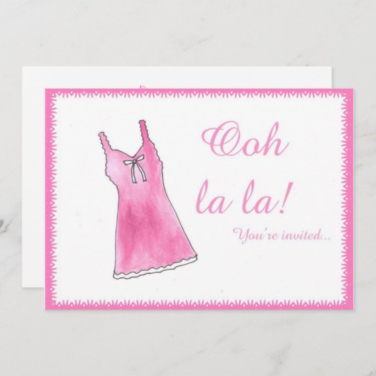 "Ooh La La !" Invitation à la douche Lingere (Devant / Derrière)