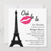 Ooh la la ! Invitation d'anniversaire (blanc) (Devant)