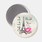 Ooh La La Paris Eiffel Tower Dank u Magneet (Voorkant / Achterkant)