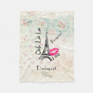 Ooh La La Paris Eiffel Tower on  Pattern Fleece Deken