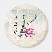 Ooh La La Paris Eiffel Tower on  Pattern Magneet (Voorkant)