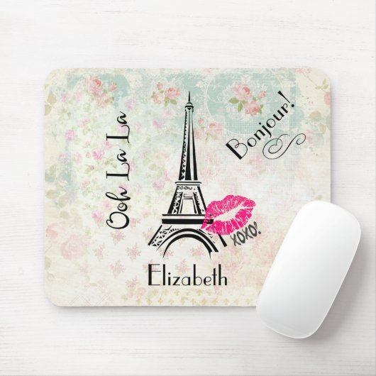 Ooh La La Paris Eiffel Tower on  Pattern Muismat (Met muis)