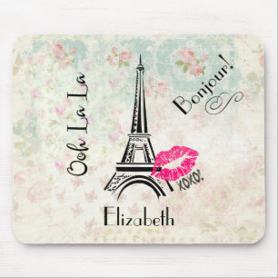 Ooh La La Paris Eiffel Tower on Pattern Muismat