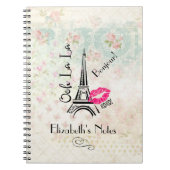Ooh La La Paris Eiffel Tower on Pattern Notitieboek (Voorkant)