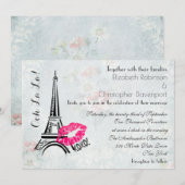 Ooh La La Paris Eiffel Tower Wedding Invite Kaart (Voorkant / Achterkant)